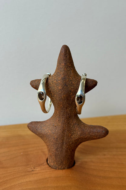 Gemstone Orbita Hoops Smokey Quartz Sample