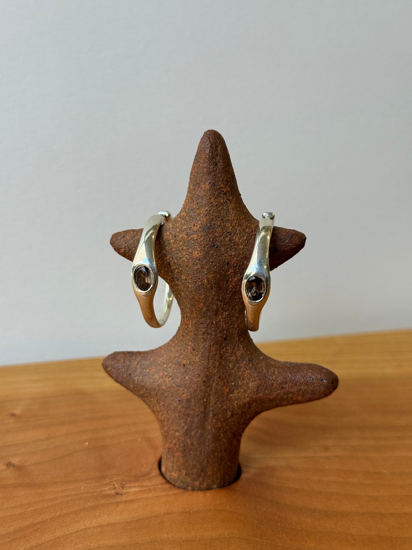 Gemstone Orbita Hoops Smokey Quartz Sample