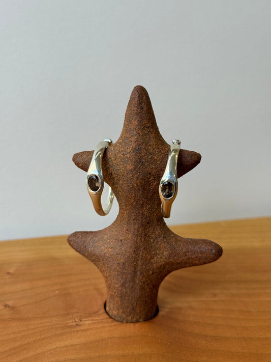 Gemstone Orbita Hoops Smokey Quartz Sample