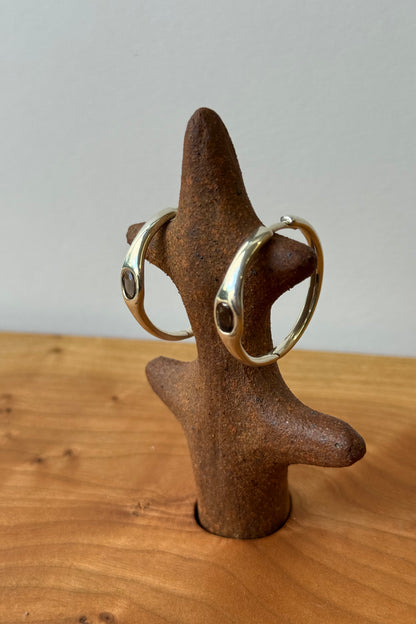 Gemstone Orbita Hoops Smokey Quartz Sample